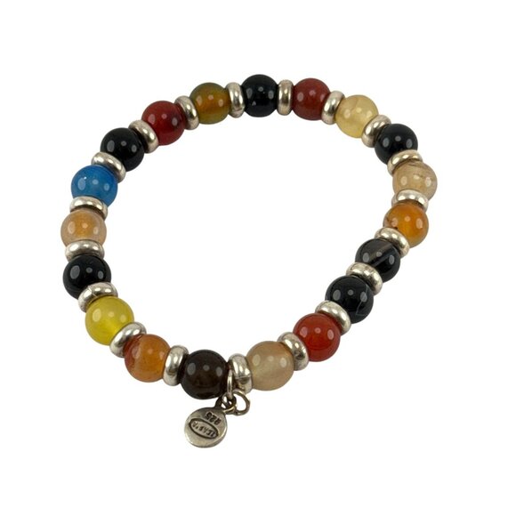 Natural Stone Chakra Healing Bracelet Sterling Silver Spacer Beads - Picture 2 of 6